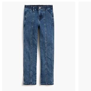 J. Crew Elastic-waist seamed straight jean in signature stretch